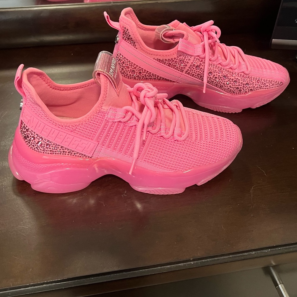 Steve Madden Maxima rhinestone sneakers in hot pink